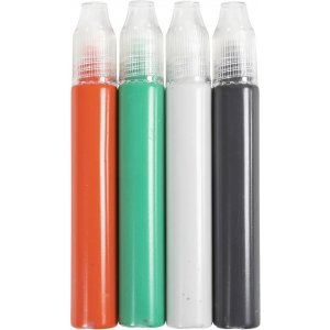 Stylos lumineux - Noir, vert, gris clair, rouge - 4 x 30 ml