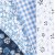 Tissu patchwork - bleu - 4 pcs