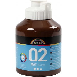 Peinture scolaire - Acrylique - marron - mate - 500 ml