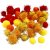 Pompons - orange - rouge - jaune - 48 pcs