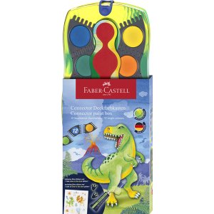 Set de couleurs - Faber-Castell - Bote de peinture connecteur - Dinosaure - 12 couleurs