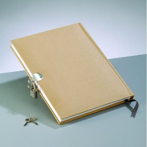 Agenda 21 x 16 cm - marron 70 feuilles avec serrure