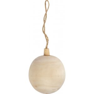 Boule de Nol en bois avec suspension - 6,4 cm