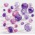 Perles en plastique  facettes Harmony - mixtes - violet - 45 g