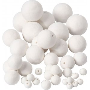 Boules de flirt - blanches - diffrentes tailles - 42 pcs