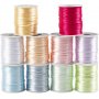 Cordon satin - couleurs pastel - 10 x 50 m