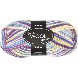 Fil  chaussettes - harmonie violet/rose - 50 g