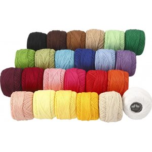 Fil de coton merceris - couleurs mlanges - 24 x 20 g