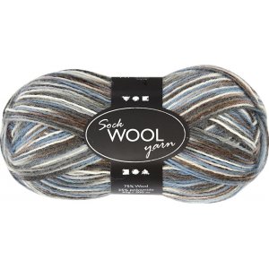 Fil  chaussettes - harmonie bleu/gris - 50 g