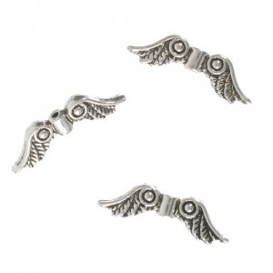 Pack de 10 perles ailes - Argent