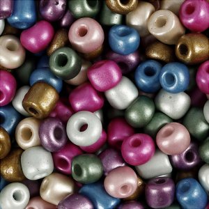 Perles de rocaille - couleurs mtallises - 130 g