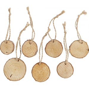 Planches en bois avec ficelle - 7 pcs