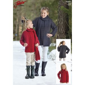 Patron tricot - Joyeux hiver - pull enfant avec charpe et foulard assortis