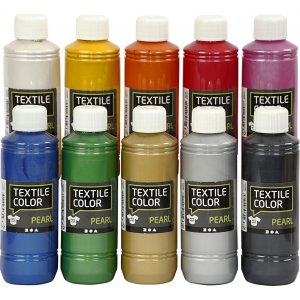 Textile Color - couleurs mlanges - nacre - 10 x 250 ml