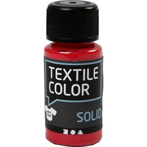 Peinture textile textile solide - rouge - couvrante - 50 ml