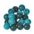 Perles rondes en bois de couleurs mlanges 12mm 25g - Turquoise mlange