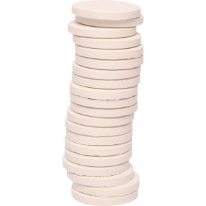 Rondelles de couleur  30 mm - blanc - 20 pcs