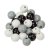 Perles rondes en bois de couleurs mlanges 16mm 25g - Mlange noir/blanc