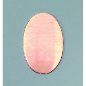 Plaque de cuivre brillante 43 x 28 mm - ovale