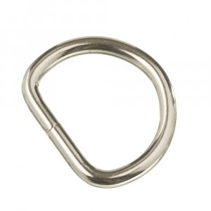 Anneau en D soud 25x21x4 mm - Nickel