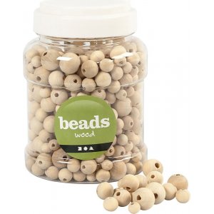 Perles en bois - diffrentes tailles - 400 ml