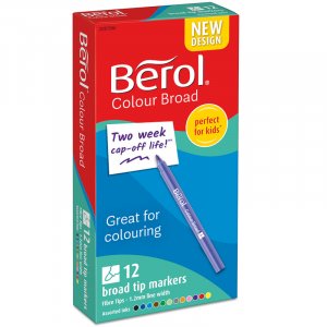 Stylo fibre Berol - Color Broad - 12 stylos stylos