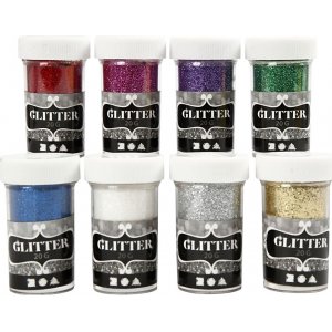 Paillettes - couleurs mlanges - 8 x 20 g