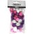 Pompons - violet - rouge clair - blanc - 48 pcs