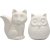 Animal salvateur - blanc - hibou et renard - 2 pcs