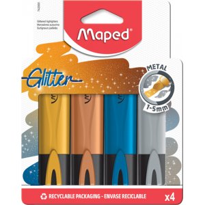 Surligneurs - Maped - Pochette mtal paillet 4-pack