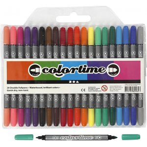 Marqueur Colortime Double - couleurs standards - 20 pcs