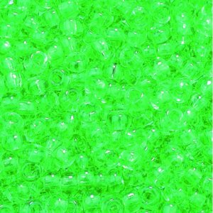 Rocailles mates transparentes  2,6 mm - vert herbe