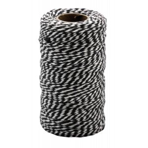 Cordon en coton 100 mx 2 mm, noir