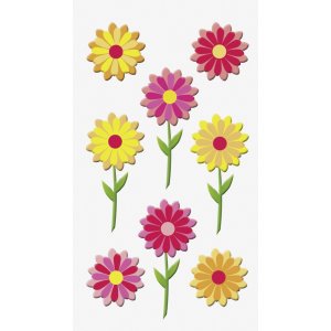 Stickermix - Fleurs - rouge/jaune