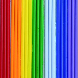 Bandes de cire 200 x 2 mm - couleur arc-en-ciel 7 x 3 bandes