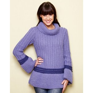 Patron tricot - Pull long avec grand polo