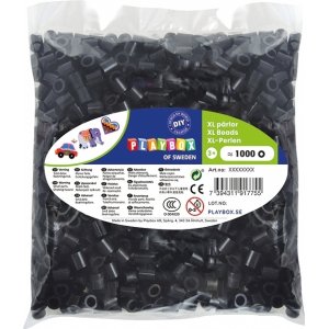 Perles de pipe XL 1000 pcs noires