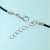 Collier caoutchouc  2 mm / 45 cm - plaqu argent noir