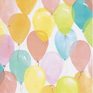 Papier cadeau - couleurs pastel - Ballons - 5 m