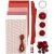 Set cratif - dcoupage papier - rouge - crme