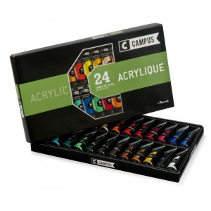 Set de peinture acrylique Campus - 24 tubes de 21ml