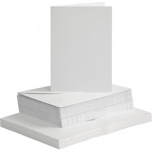 Cartes et enveloppes - blanc - 11,5 x 16,5 cm - 50 sets