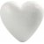 Coeurs en polystyrne - blanc - H8 cm - 50 pcs