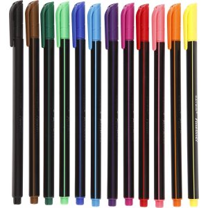 Marqueur Colortime Fineliner - couleurs mlanges - 12 pcs