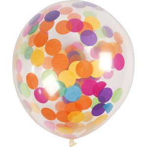 Ballons avec confettis - transparents - 23 cm - 4 pcs