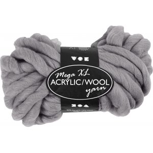 Fil Acrylique XL avec Laine - 300 g - Gris