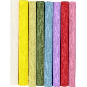 Papier crpon - couleurs standards - 8 feuilles