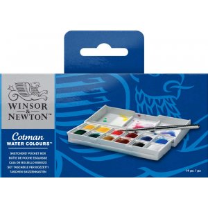 Peinture aquarelle W&N Cotman - Coffret Sketcher's 12 couleurs