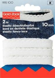 Lacet lastique 10 mm blanc 2 m