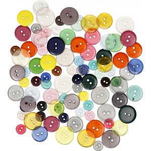 Mlange de boutons - 2 trous - couleurs mlanges - 100 pcs